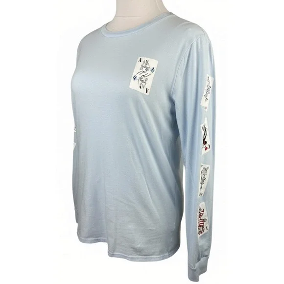 Our Universe Disney Alice in Wonderland Character Playing Cards LS T-Shirt Md - Picture 4 of 10